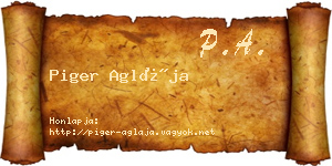 Piger Aglája névjegykártya